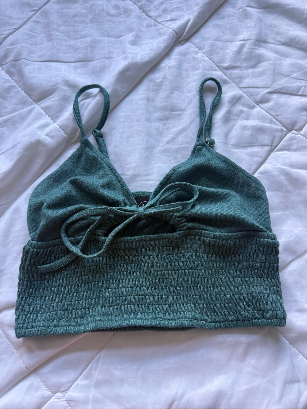 Cider Teal Smocked Bralette Camisole